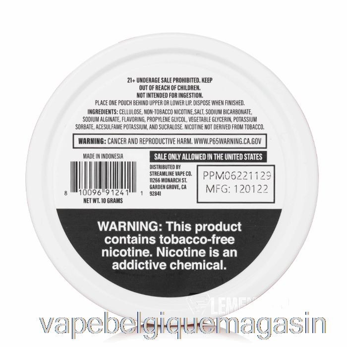 Vape Belgique Juice Head Sachets De Nicotine - Pêche Ananas Menthe